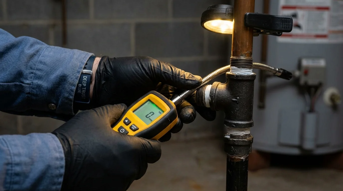 Gas leak detection with electronic sniffer by Johns Plumbing LLC in Greenwood